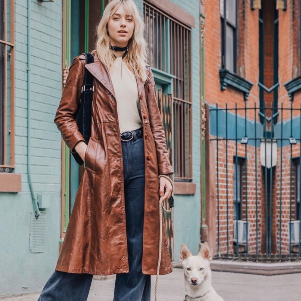 Vintage leather trench